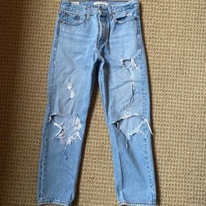 Levi’s wedgie straight ripped straight leg jeans